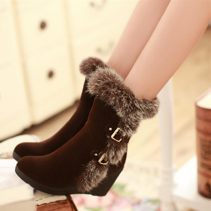 High Heels,Fashion Buckle Snow Boots,Boots For Women,Black Boots ...