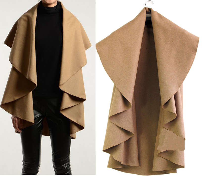 Design Sleeveless Wool Poncho Cape Coat Cappa Women Ladies Plus ...
